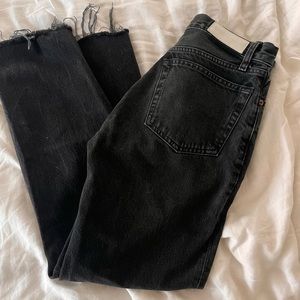 Black redone original stovepipe  jeans.